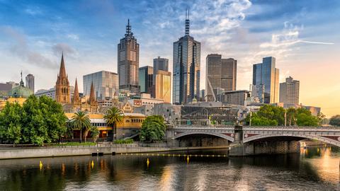 City skyline of Melbourne, Australia.